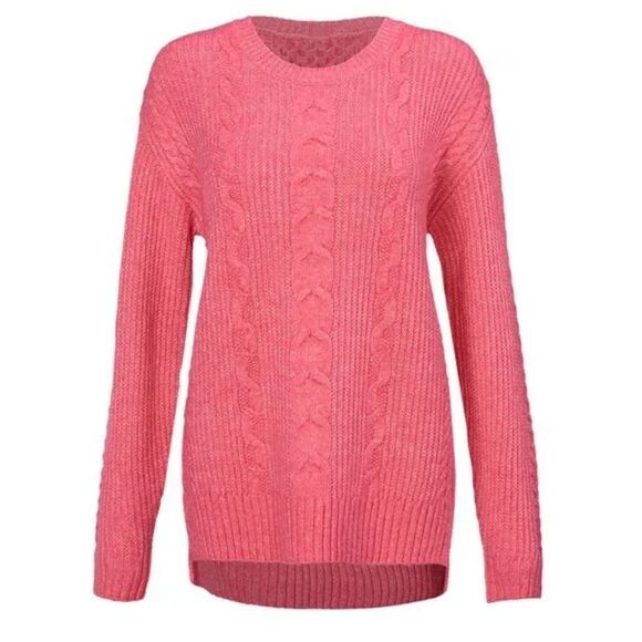 Cabi Elsa Pullover Sweater Crewneck Cable Pink Size XS #4245 Pullover - Picture 1 of 9